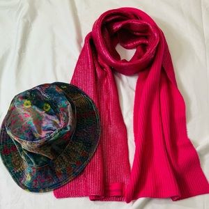 Kurt Geiger Pink Be Kind Foil Scarf NWT